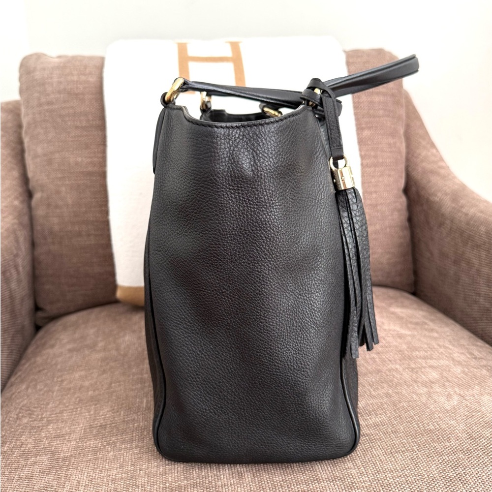 Gucci authentic SoHo shoulder bag tote black leather medium tassels - Picture 8 of 16